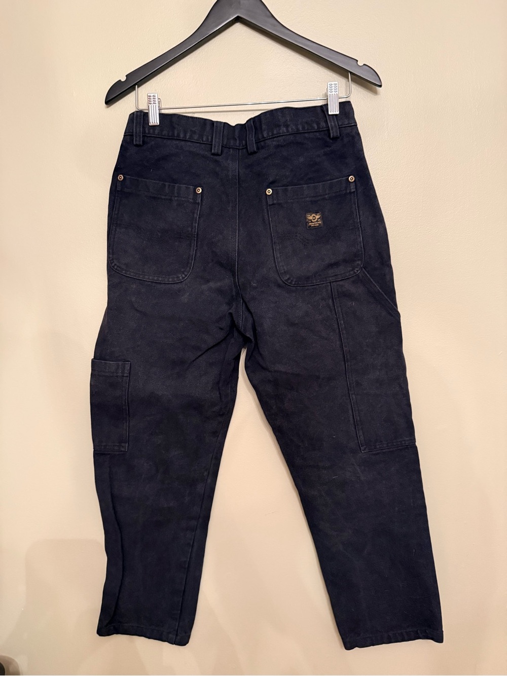 P&Co Black Cotton Canvas Double-Front Workwear Carpenter Pants W30 L30 - Picture 9 of 16
